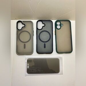 iPhone 17 accessories, three new cases and one privacy glass never used!
